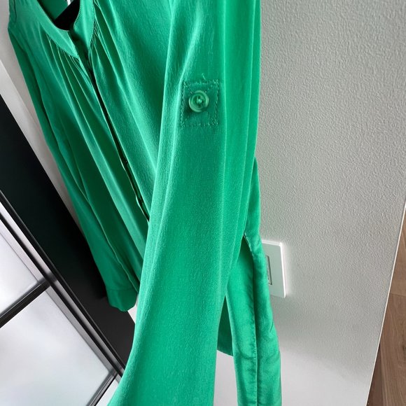 Banana Republic 100% Silk  Mandarin Collar Shirt - Picture 3 of 8